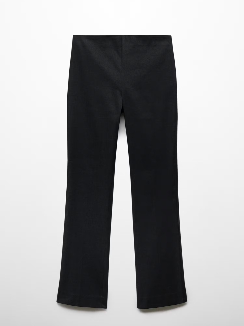 Mango Black Linen Flared Trousers